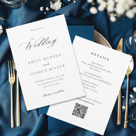 Invitación Elegante guión moderno todo en un Boda