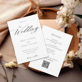 Invitación Elegante guión moderno todo en un Boda