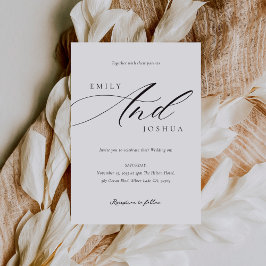 Invitación Elegante guión moderno todo en un Boda