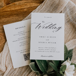 Invitación Elegante guión moderno todo en un Boda