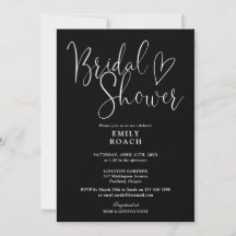 Elegante guión negro y blanco para baby shower de 