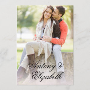 Invitación Elegante guión Nombre Personalizado Foto Boda eleg