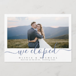 Invitación Elegante guión "nos escapamos" foto de boda modern