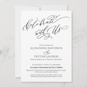 Invitación Elegante guión para celebrar con la recepción de l