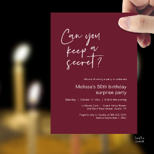 Invitación Elegante guión ¿Puedes guardar un secreto? Sorpres