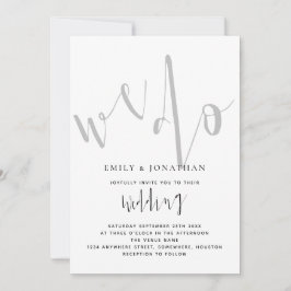 Invitación Elegante guión que hacemos blanco negro Boda