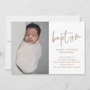 Invitación Elegante guion religioso Bautismo y bautizo