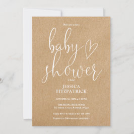 Invitación Elegante guión rústico kraft todo en uno baby show