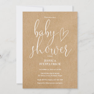 Invitación Elegante guión rústico kraft todo en uno baby show