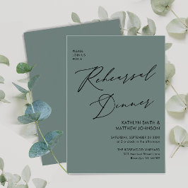 Invitación Elegante Guión Sage Green Sage Sensación Sencilla 