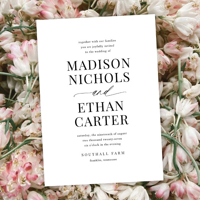 Invitación Elegante Guión Simple Boda Presupuestaria Invitaci (Subido por el creador)