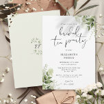 Invitación Elegante guión verde Monograma Fiesta de té de nov<br><div class="desc">Esta elegante vegetación botánica deja a la invitación a la fiesta de té de novia se puede personalizar con tu información en tipografía de moda con tus iniciales de monograma al revés. Diseñado por Thisisnotme©</div>