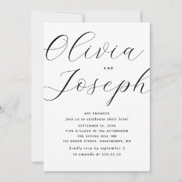 Invitación Elegante guión y Minimalista partido de compromiso