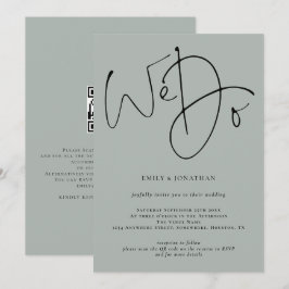 Invitación Elegante hacemos Boda de código QR de sabio ligero