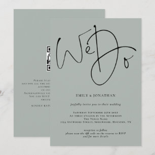 Invitación Elegante hacemos Boda de código QR de sabio ligero