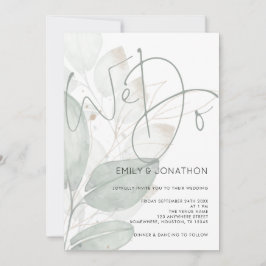 Invitación Elegante hacemos Boda de color de agua de guiones