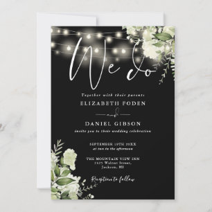 Invitación Elegante Hacemos Luces Verdes Boda de código QR