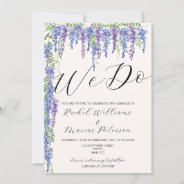 Invitación Elegante Hacemos Wisteria Púrpura Boda Floral