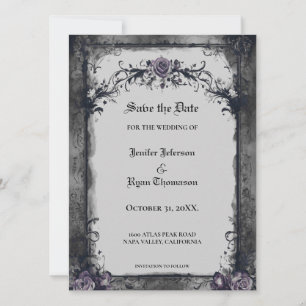 Invitación Elegante halloween gótico salva la fecha Invitació
