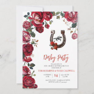 Invitación Elegante herradura floral para boda de Derby de Ke