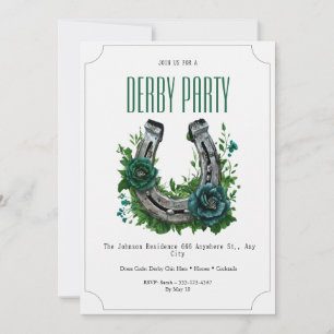 Invitación Elegante herradura y fiesta floral del Derby de Ke