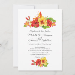 Invitación Elegante Hibisco Floral Tropical Boda