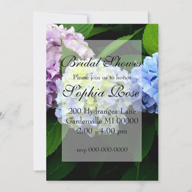 Invitación Elegante hidrangea boda floral (Anverso)