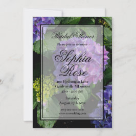 Invitación Elegante hidrato rosa púrpura floral hidrangea duc