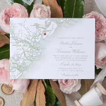 Elegante Hilton Head Island Map Sage Green Boda