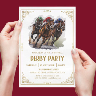 Invitación Elegante hipódromo Derby Fiesta Ecuestre