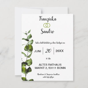 Invitación Elegante Hochzeitseinladung mit Grünen Blättern -