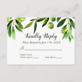 Invitación Elegante hoja de olivo boho jardín RSVP