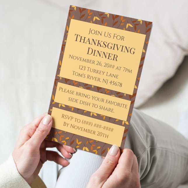 Invitación Elegante hoja de otoño (Subido por el creador)