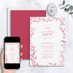 Invitación Elegante Hoja Moderna Vivid Magenta 50 cumpleaños<br><div class="desc">Celebre un hito especial con nuestra invitación a los 50 años de la Elegante Hoja Moderna Vivid Magenta. Esta bonita y sofisticada invitación le da una sensación de gracia y clase, perfecta para los 5-0. En un clásico color magenta vívido bellamente acentuado por un borde de hojas a mano, seguro...</div>