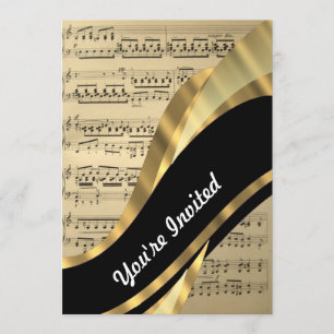 Invitación Elegante hoja musical