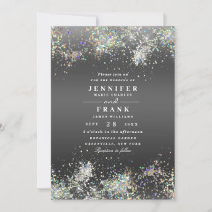 Invitación Elegante Holográfico Sparkly Purpurina Metálico Ne