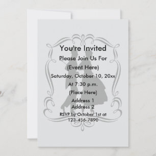 Invitación Elegante Hombre Y Mujer Fiesta De Silhouette