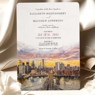 Invitación Elegante horizonte de la ciudad de Nueva York Puen