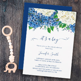 Invitación Elegante Hortensia Botánica Es Un Niño Baby Shower