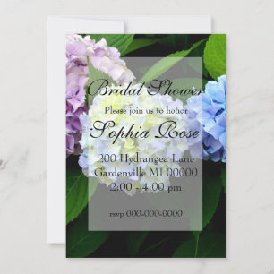 Invitación Elegante hortensias florales azul violeta