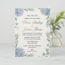 Elegante Hydrangea Azul Bodas Acuarela