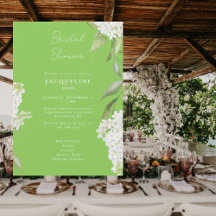 Elegante Hydrangea Blanca Lime Green Bridal Shower
