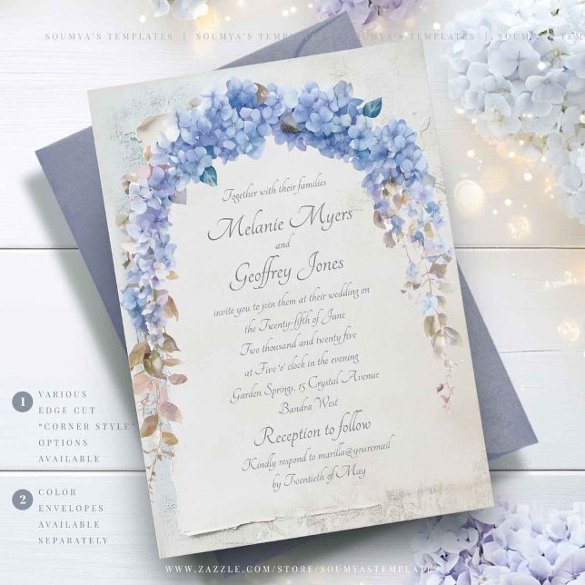 Invitación Elegante Hydrangea Boda de arco floral (Subido por el creador)