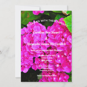 Invitación Elegante Hydrangea Boda de fotografía floral rosa