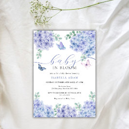 Invitación Elegante Hydrangea Floral Garden Baby Shower