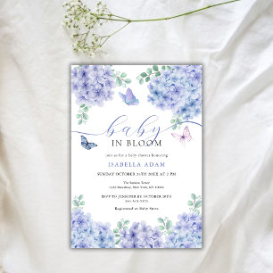 Invitación Elegante Hydrangea Floral Garden Baby Shower