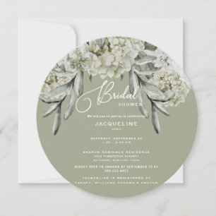 Invitación Elegante Hydrangea Sage Ronda Ducha Bridal