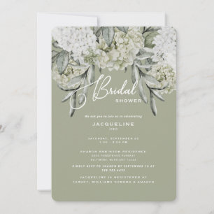 Invitación Elegante Hydrangea Sage Rounding Bridal Shower