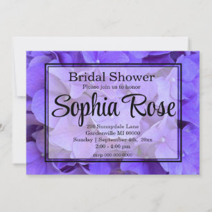 Invitación Elegante Hydrangeas Lavender púrpura ducha de novi