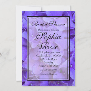 Invitación Elegante Hydrangeas Lavender púrpura ducha de novi